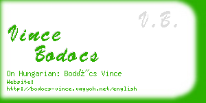 vince bodocs business card